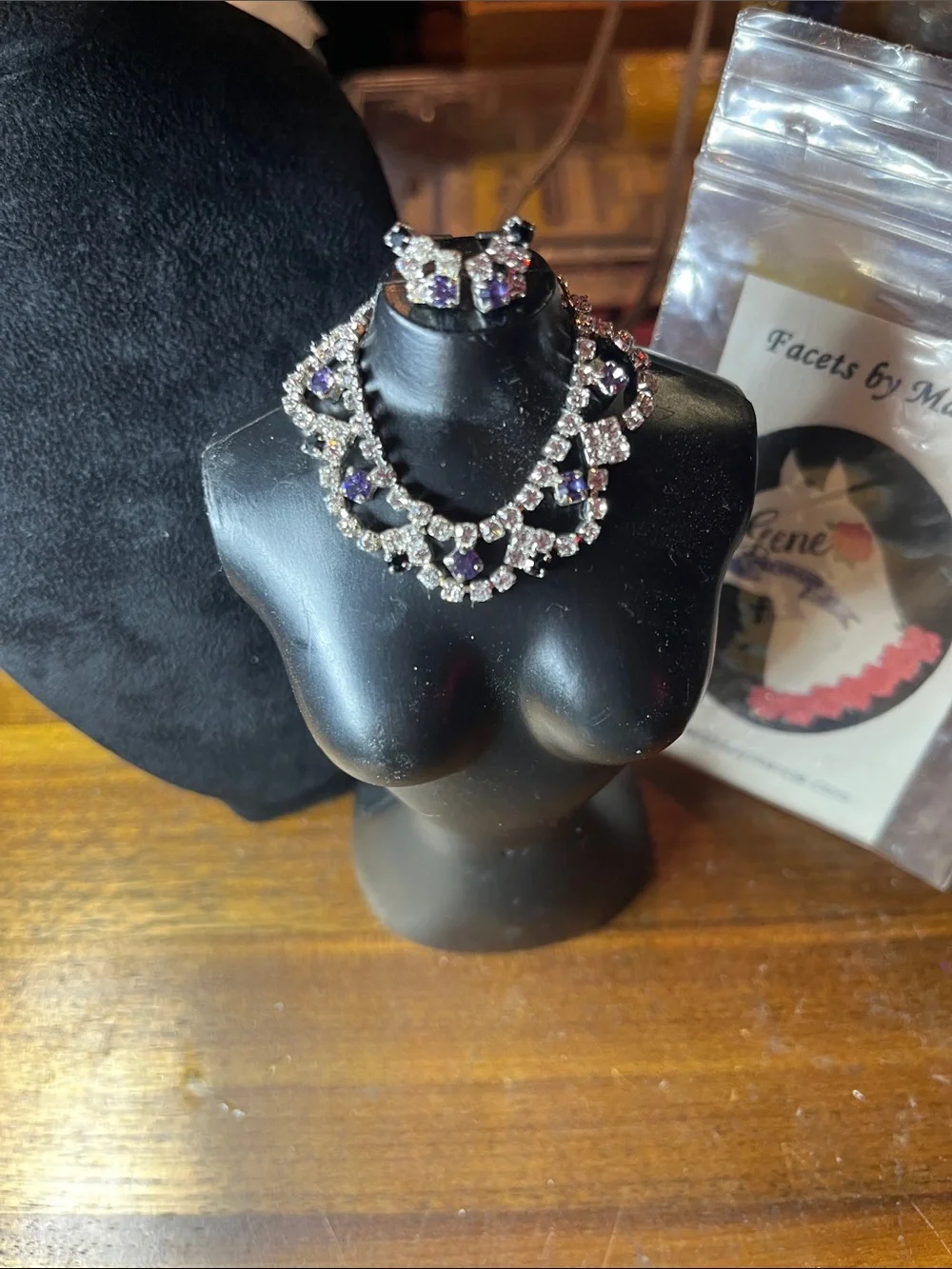 Rhinestone Crystal Statement Necklace by Facets by Marcia for 16” Fashion Dolls